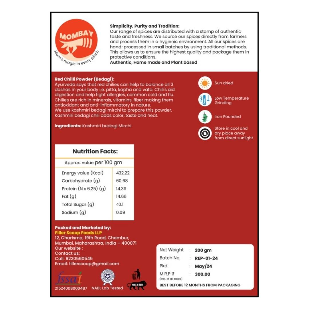 Mombay Red Chili Powder | 200gm pouch