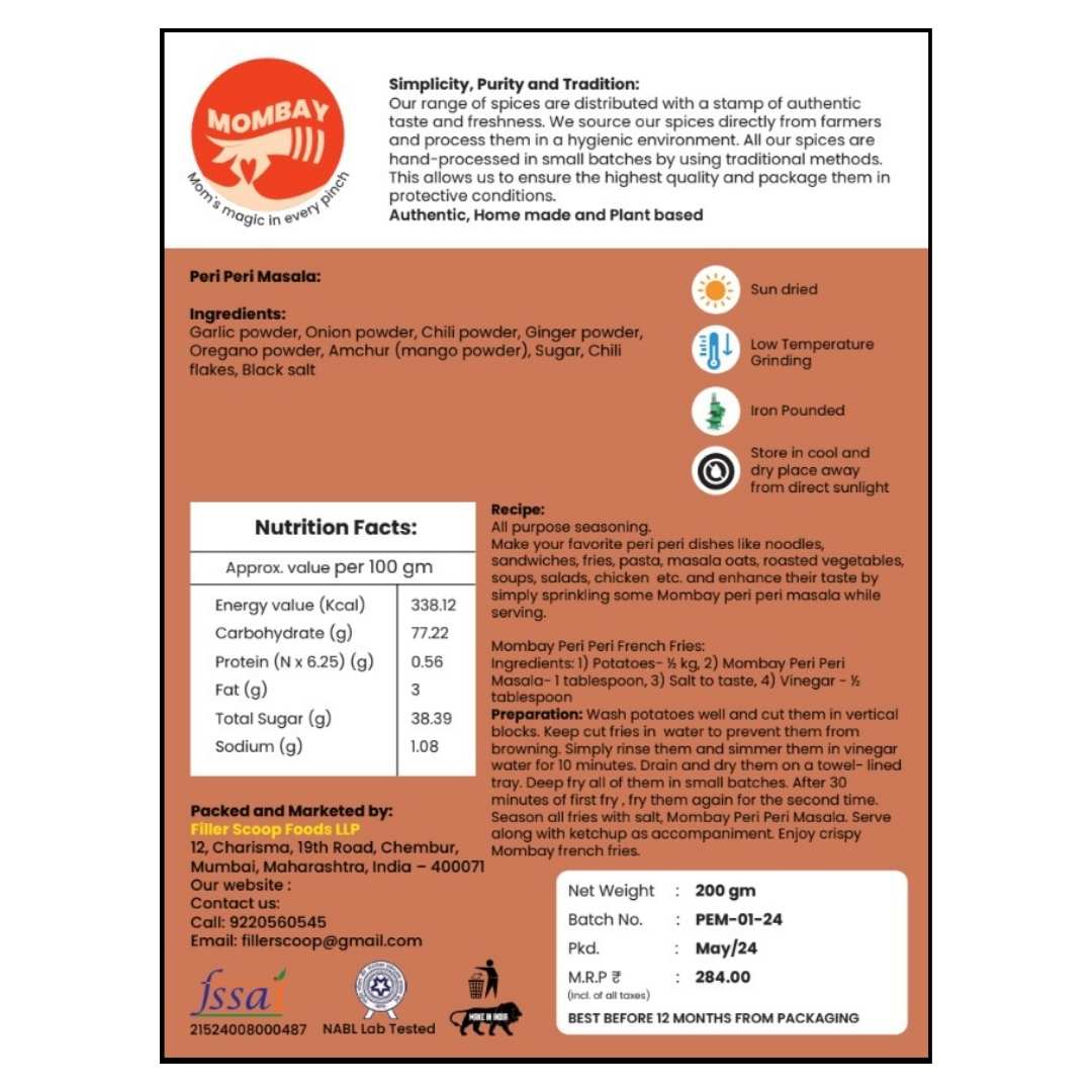 Mombay Peri Peri Masala | 200gm Pouch