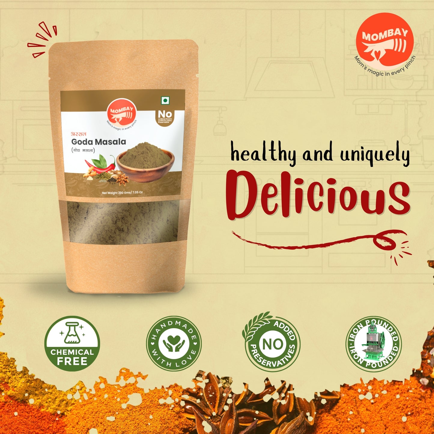 Mombay Goda Masala | 200gm Pouch